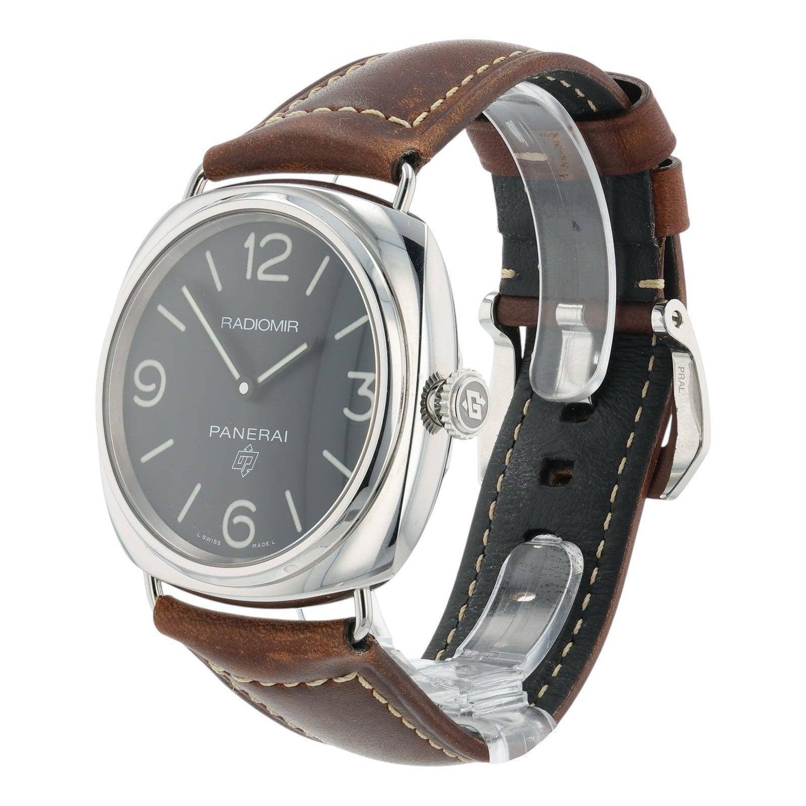 Panerai Radiomir Black Dial Stainless Steel 45mm Manual Wind Mens Watch PAM00753