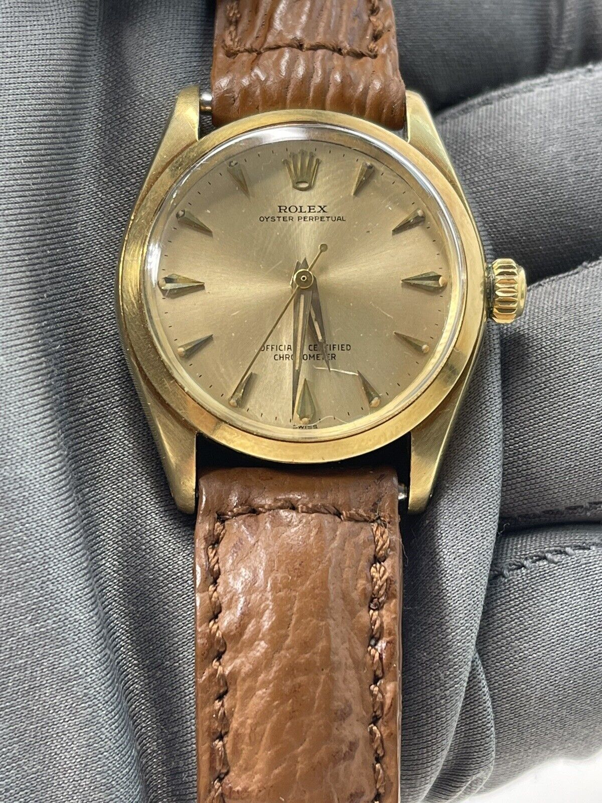 Rolex oyster discount perpetual 14k gold