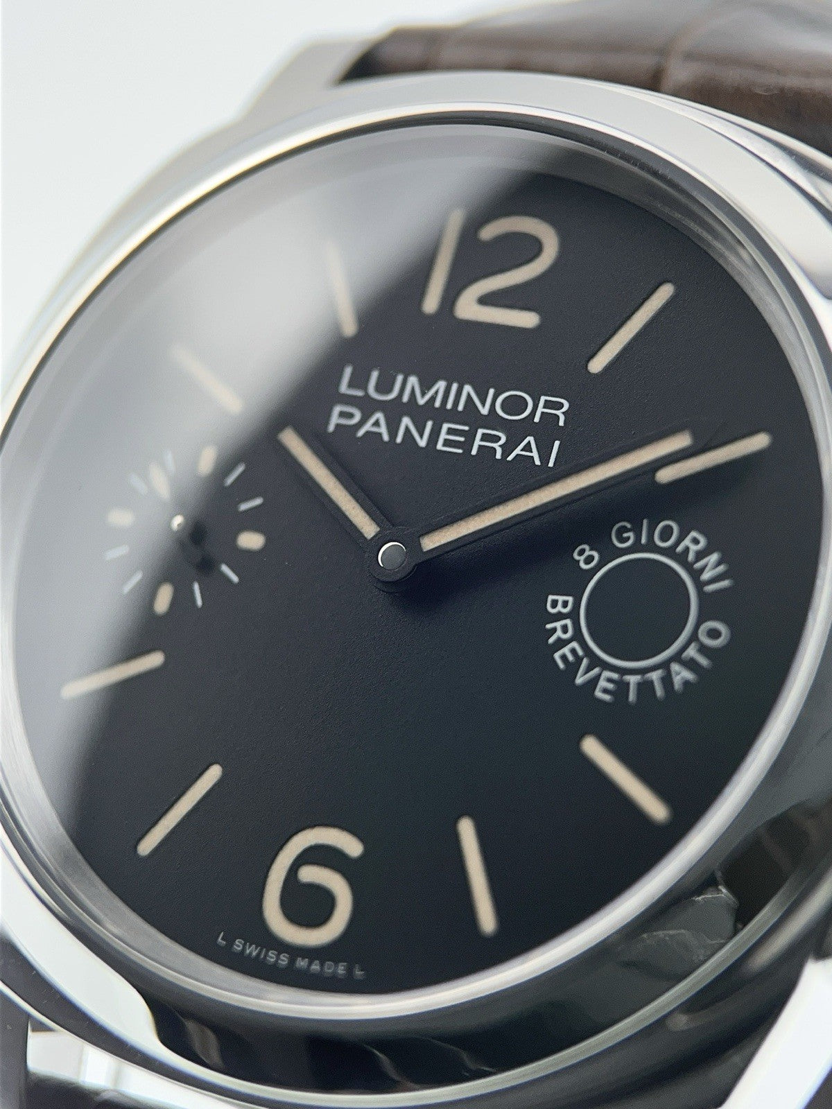 Panerai Luminor Stainless Steel Black Dial 44mm Manual Wind Mens Watch PAM00590