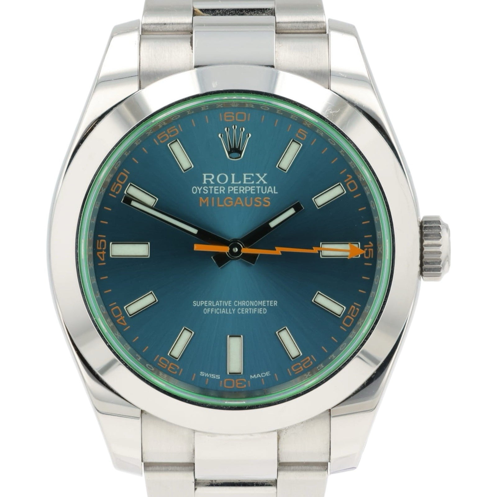 Rolex Milgauss Z-Blue Dial Stainless Steel 40mm Automatic Mens Watch 116400GV