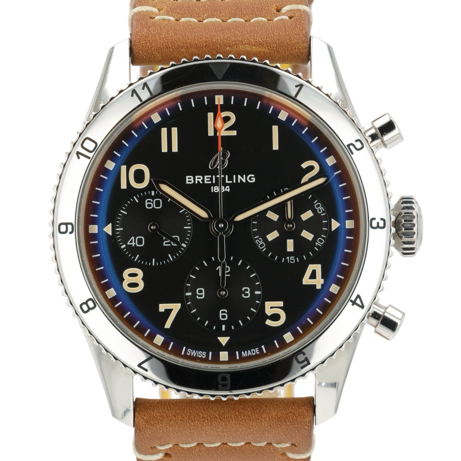 Breitling Classic Avi Black Dial Stainless Steel 42mm Automatic Men’s A23380