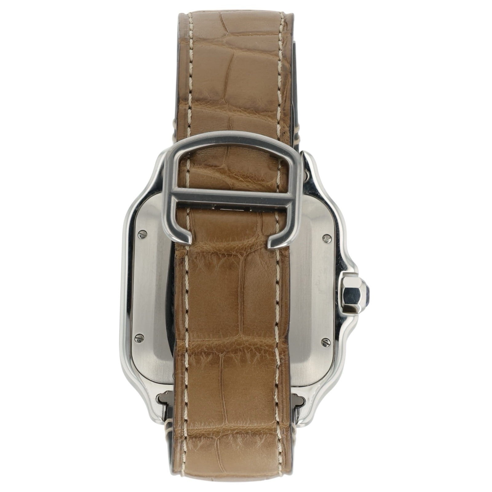 Cartier Santos Silver Dial Gold & Steel 39x47mm Manual Wind Men’s Watch W2SA0006