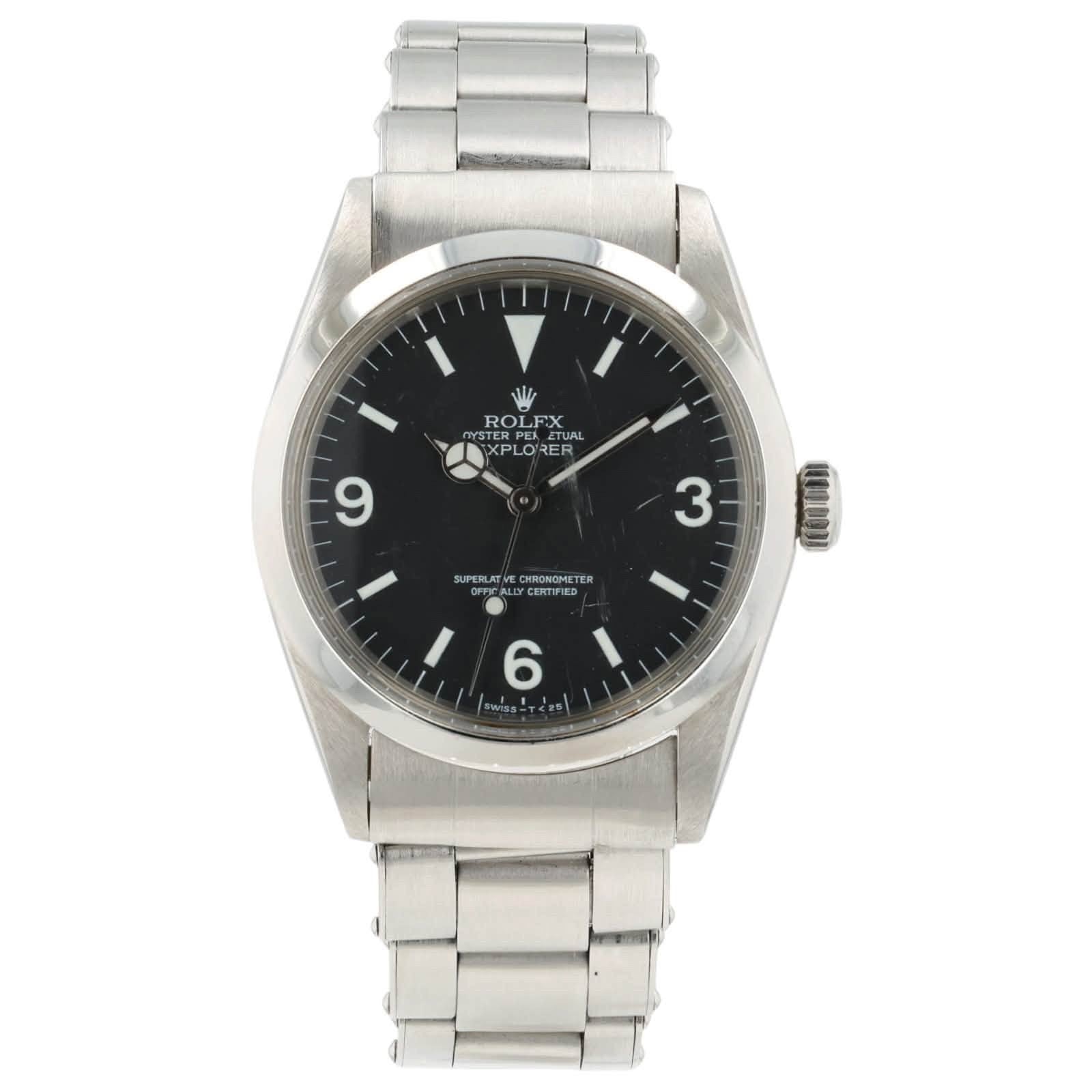 Rolex Explorer Black Dial Stainless Steel 36mm Automatic Men's Watch 1016