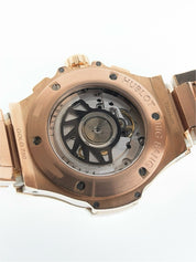 Hublot Big Bang 18k Rose Gold White Dial Diamond Bezel 41mm Automatic Mens Watch