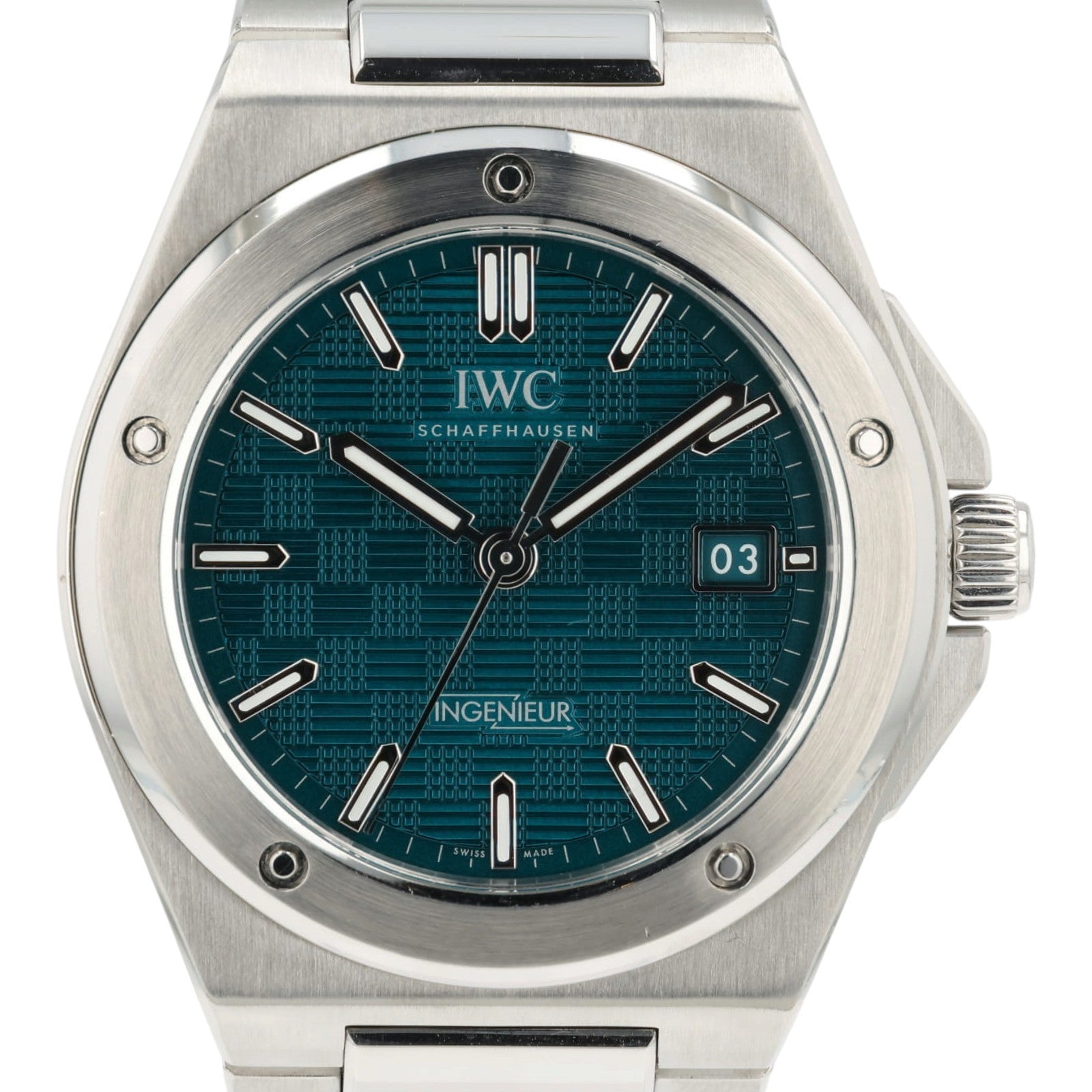 IWC Ingenieur Aqua Dial Stainless Steel 40mm Automatic Movement Mens IW3298903