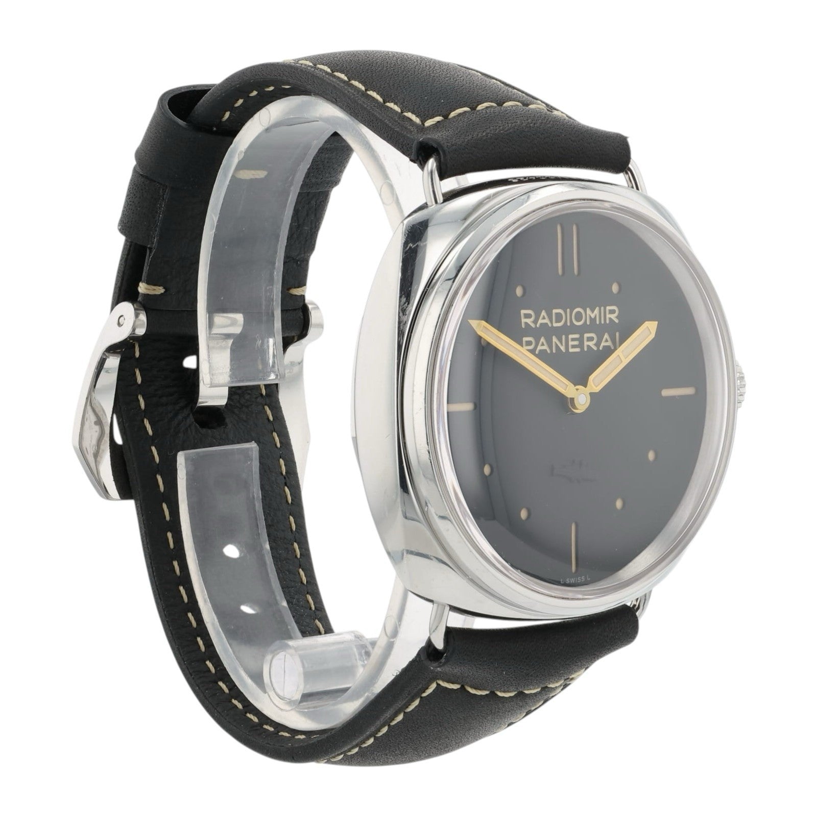 Panerai Radiomir Black Dial Stainless Steel 47mm Manual Wind Mens Watch PAM00425