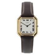Cartier Cienture Steel-Gold Plated White Dial 30x32mm Manual Wind Unisex Watch