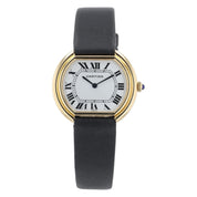 Cartier Stepped Ellipse 18k Yellow Gold 28mm White Dial Manual Wind Watch 7809