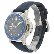 Panerai Submersible Azzuro Black Dial Steel 42mm Automatic Mens Watch PAM01209