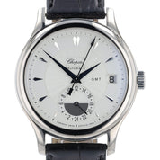Chopard LUC GMT Silver Dial 18k White Gold 38mm Automatic Mens Watch 161867-1001