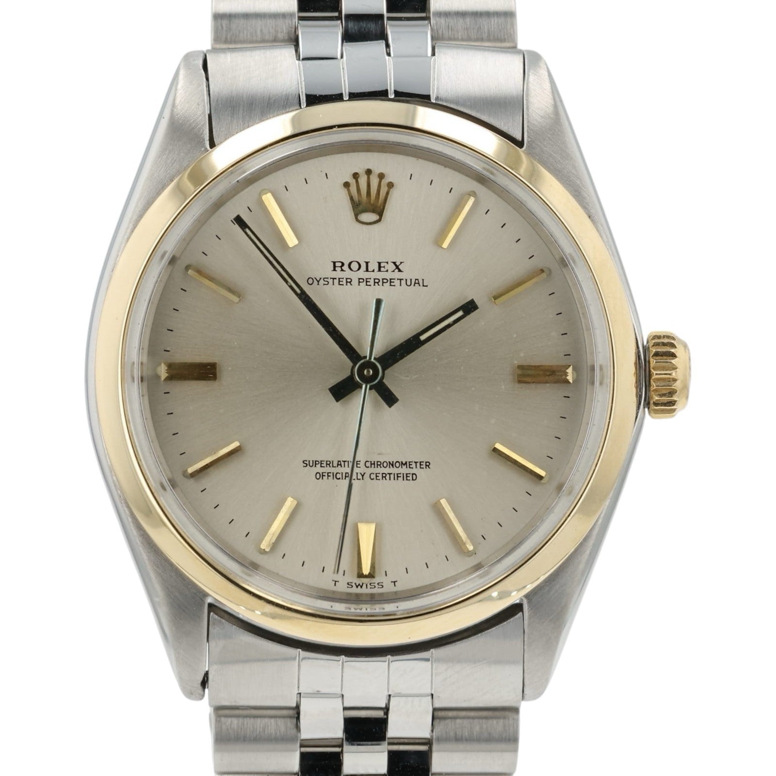 Rolex Oyster Perpetual Silver Dial Steel and Gold 34mm Automatic Men’s 1002