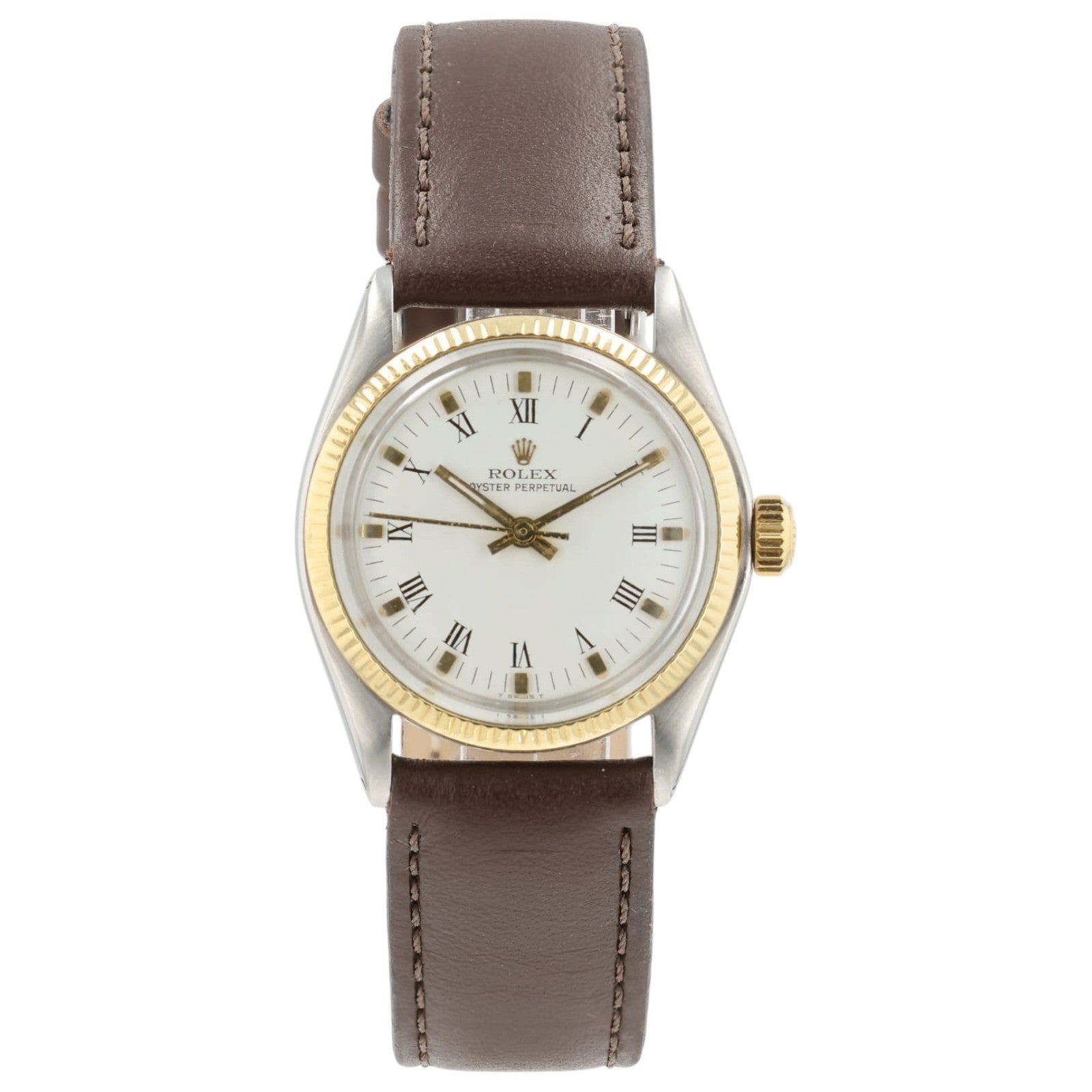 Rolex Oyster Perpetual Silver Dial Gold & Steel 31mm Automatic Womens Watch 6751