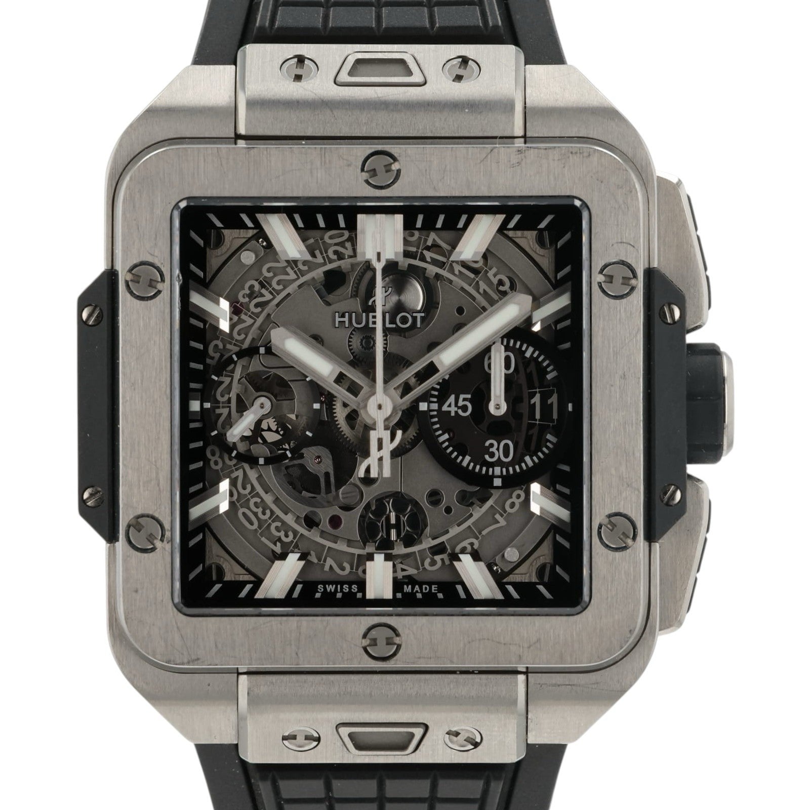 Hublot Square Bang Skeleton Dial Titanium 42mm Automatic Mens 821.NX.0170.RX
