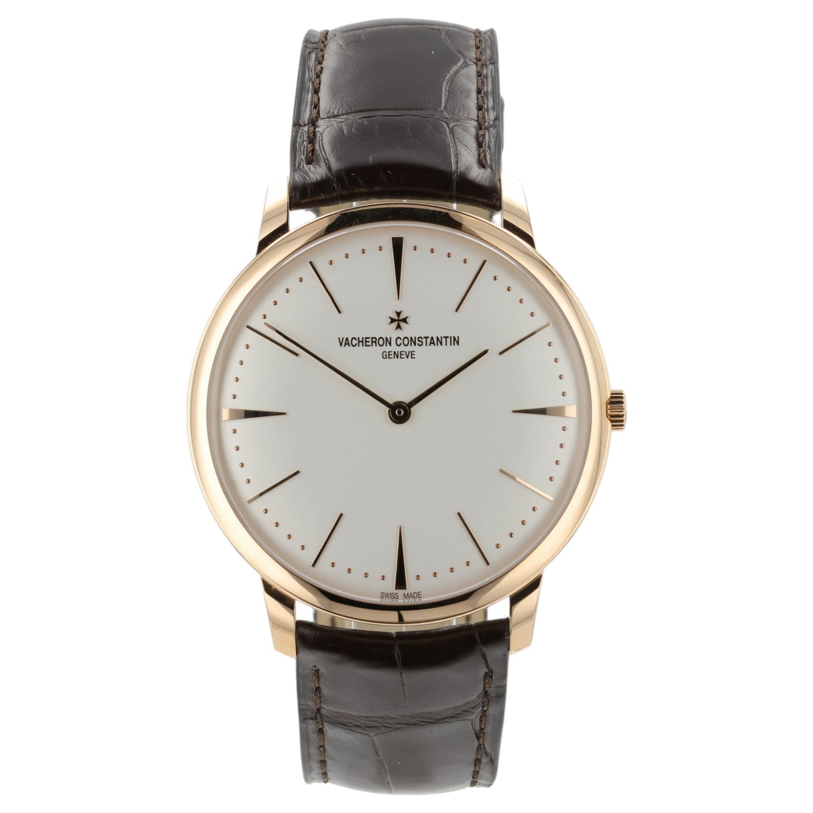 Vacheron Constantin Patrimony White Dial 18k Rose Gold Manual Wind Mens 81180