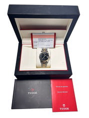 Tudor Prince Date Day Steel & Gold Black Dial 36mm Automatic Men’s Watch 76213