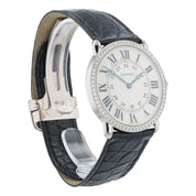 Cartier Ronde Cartier Silver Dial 18k White Gold 36mm Diamond Watch WR000551
