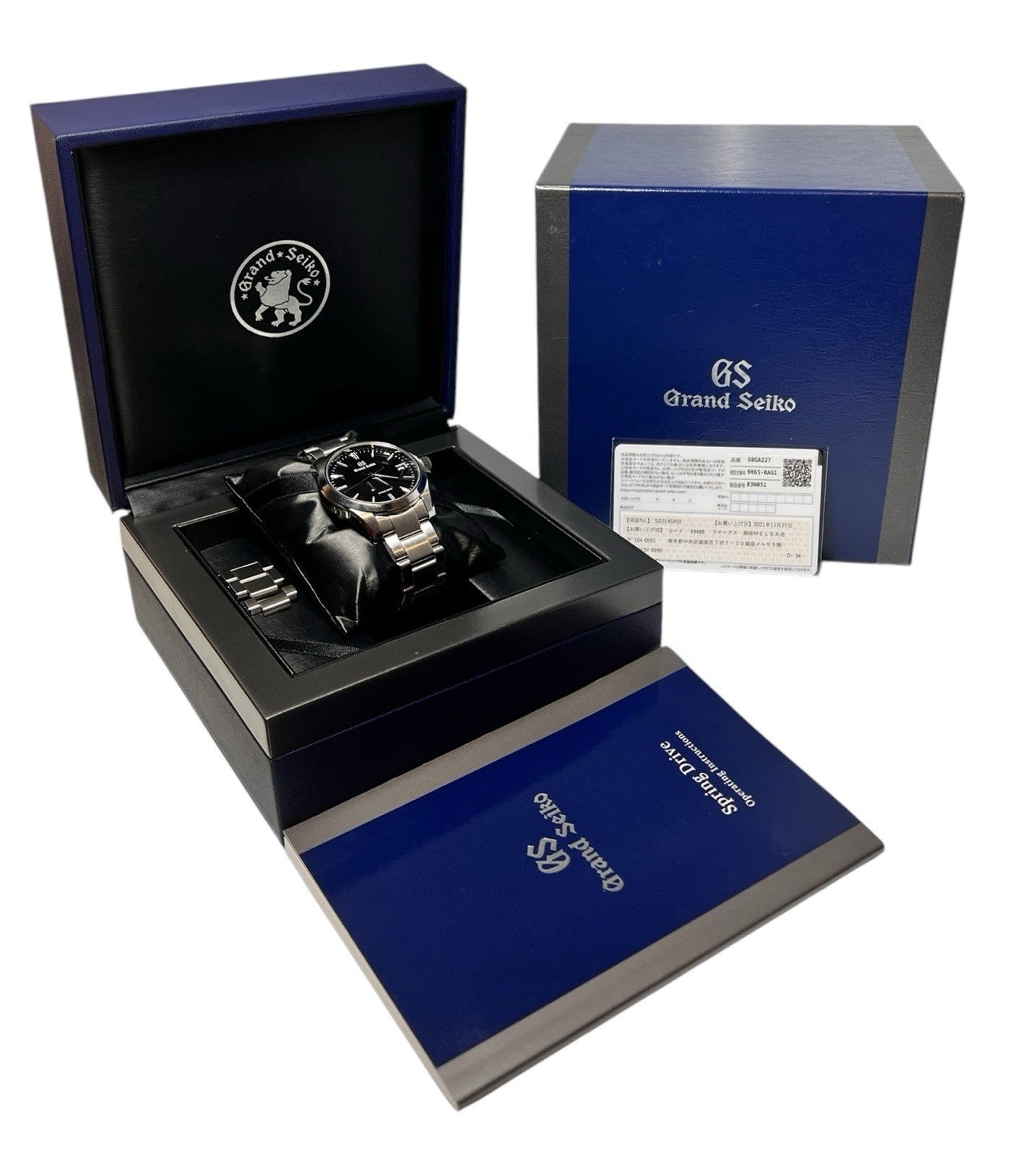 Grand Seiko Heritage Steel Black Dial 39mm Automatic Men's Watch SBGA227