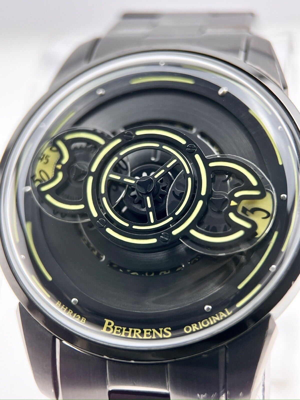 Behrens Star Walker Automatic 42mm Black Skeleton Dial Ref-012W W/papers 2022