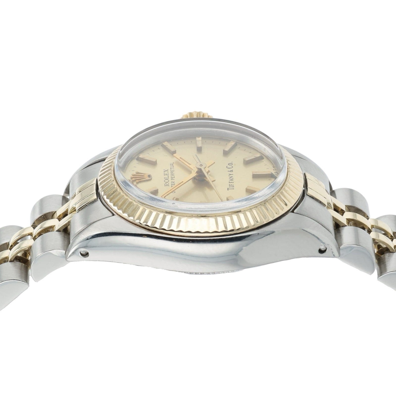 Rolex Oyster Perpetual Tiffany Dial Gold & Steel 26mm Automatic Women's 6719