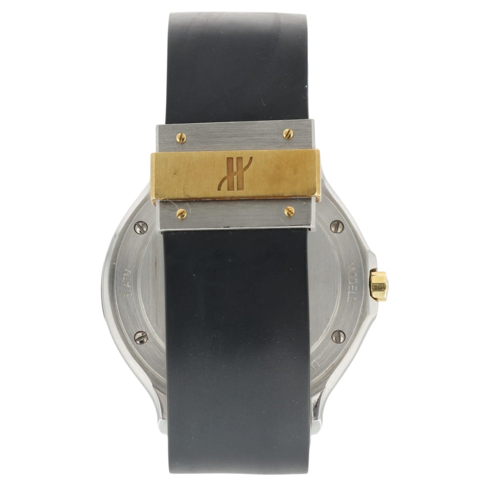 Hublot Classic MDM Black Dial Gold & Steel 36mm Quartz Men's Watch 1521.2