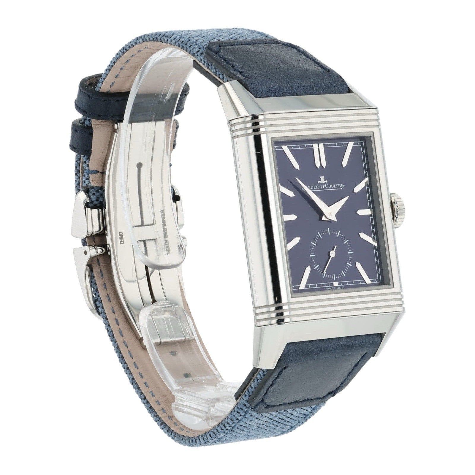 2025 Jaeger LeCoultre Reverso Steel Silver & Blue Dial 28mm Manual Wind Q3988481