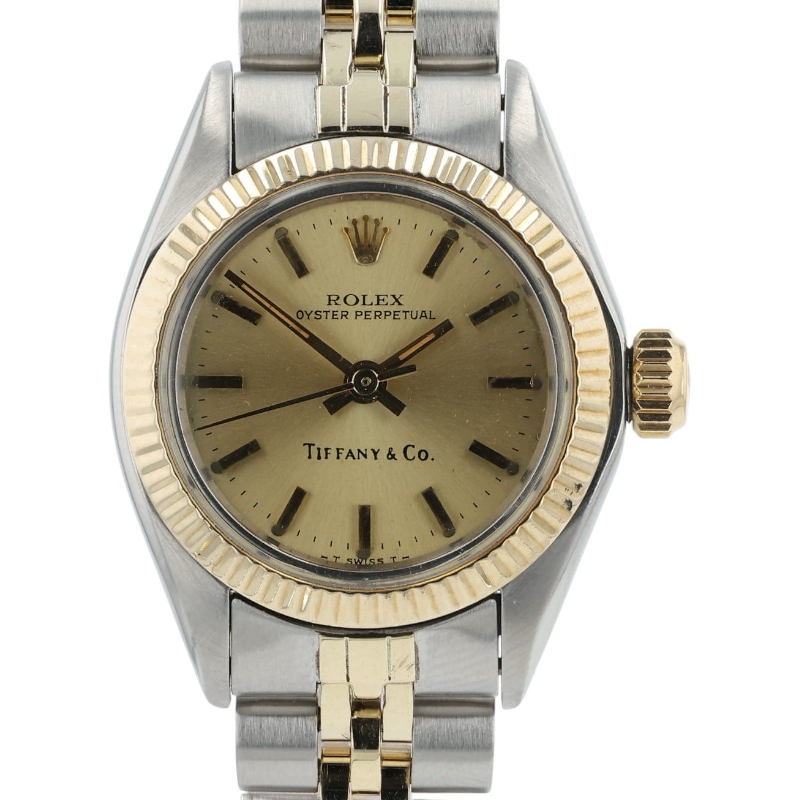 Rolex Oyster Perpetual Tiffany Dial Gold & Steel 26mm Automatic Women's 6719