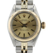 Rolex Oyster Perpetual Tiffany Dial Gold & Steel 26mm Automatic Women's 6719