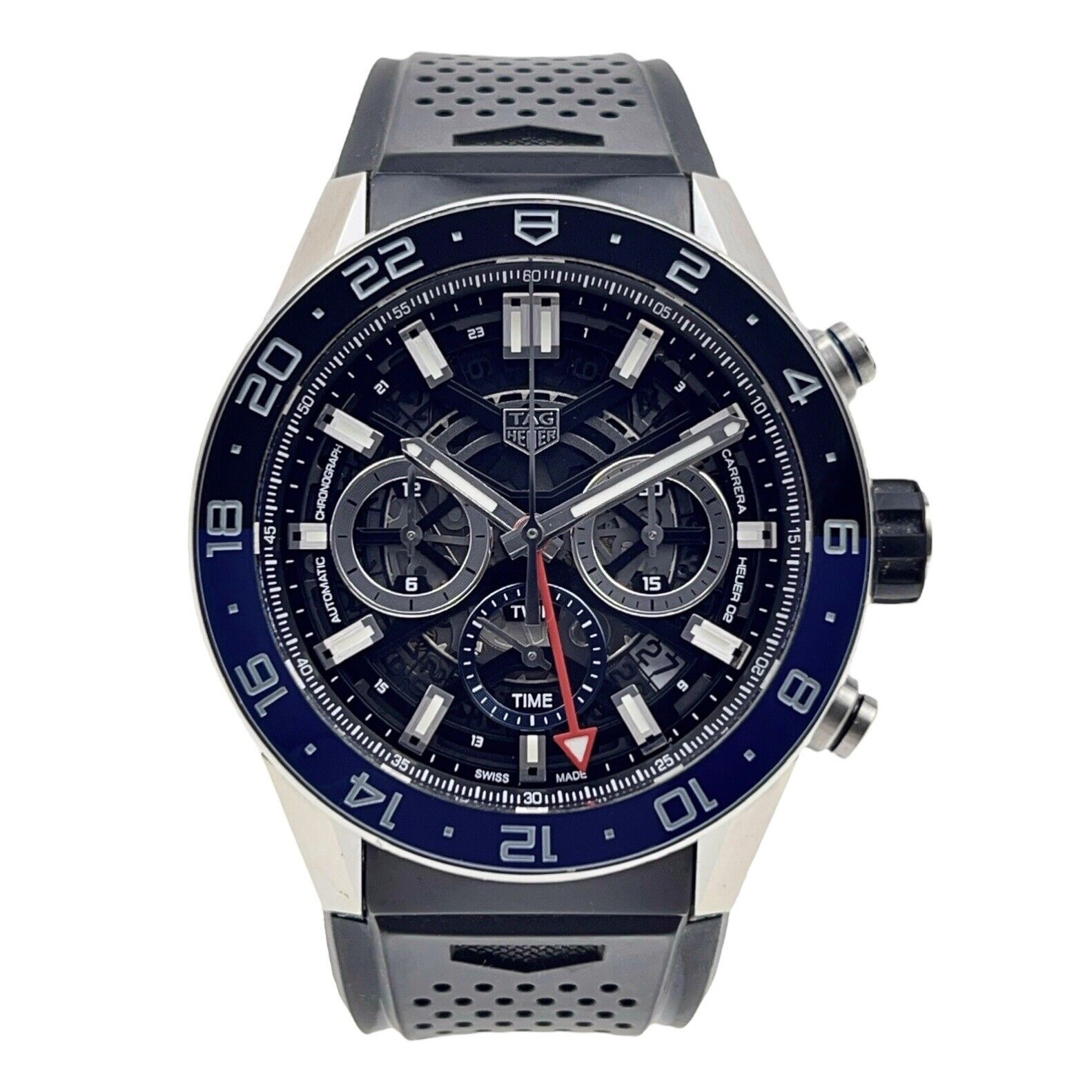 TAG Heuer Carrera Calibre Heuer 02 Chrono GMT Men's Black Watch - CBG2A1Z 45mm