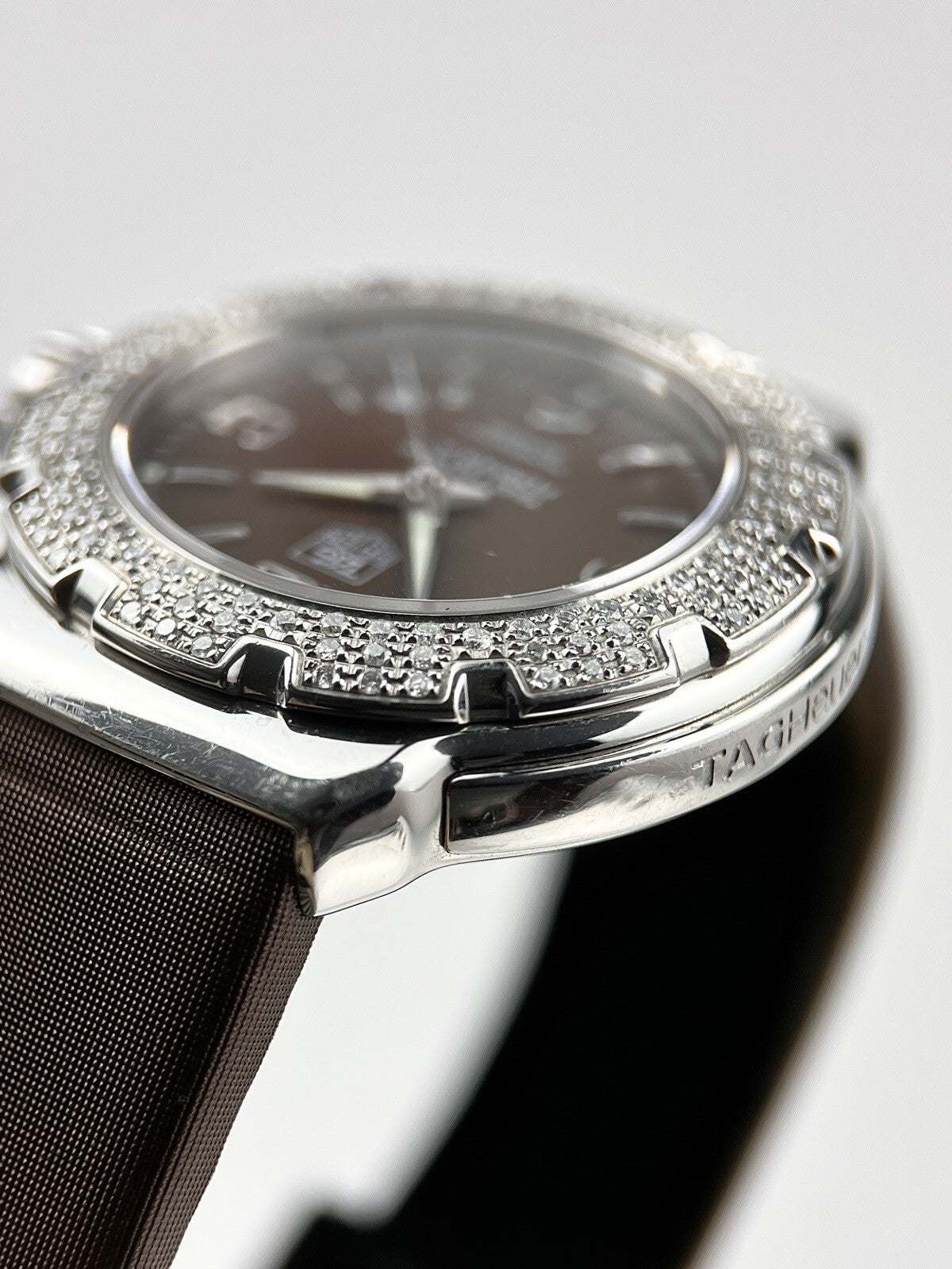 Tag Heuer Ladies Formula 1 Brown Dial Diamond Bezel Quartz Watch WAC1217-0