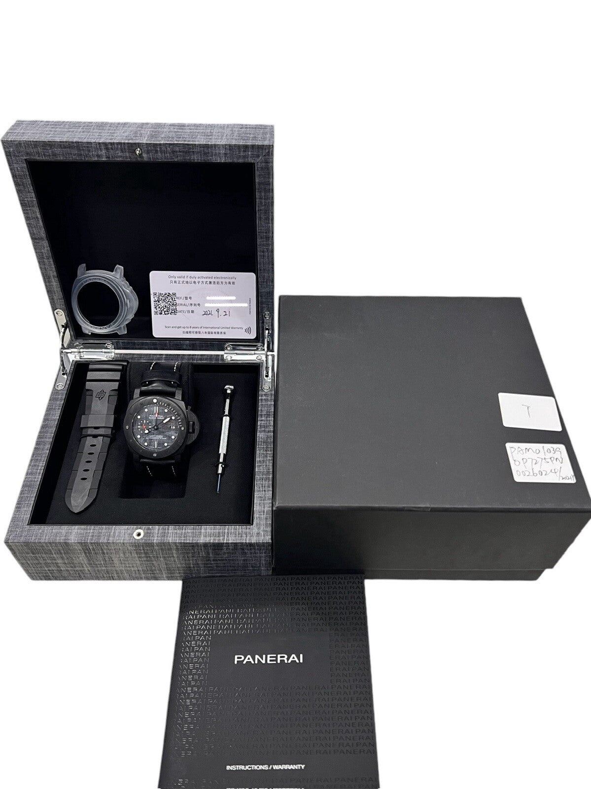 2021 Panerai Luminor Luna Rosa Carbon 47mm Automatic Men's Watch PAM01039