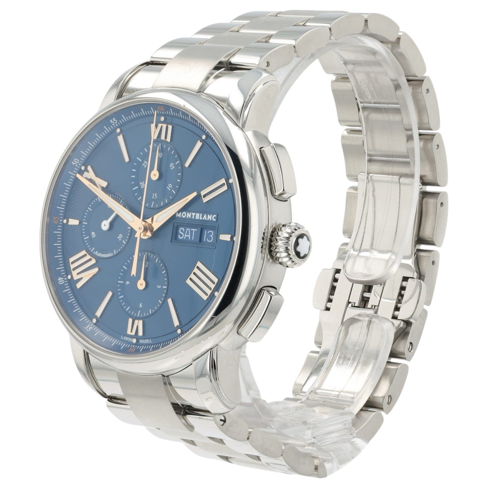 Montblanc Star Legacy Blue Dial Stainless Steel 42mm Automatic Mens Watch 130972