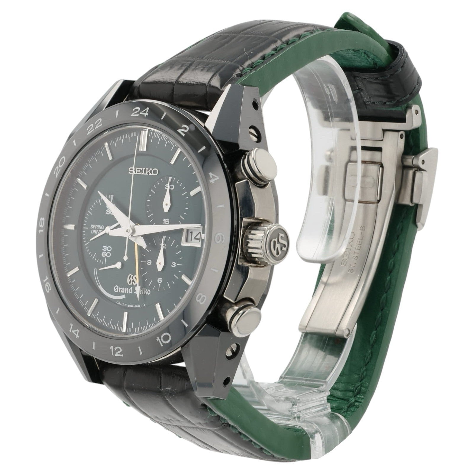Grand Seiko Green Dial Ceramic 46mm Automatic Movement Men’s Watch SBGC017