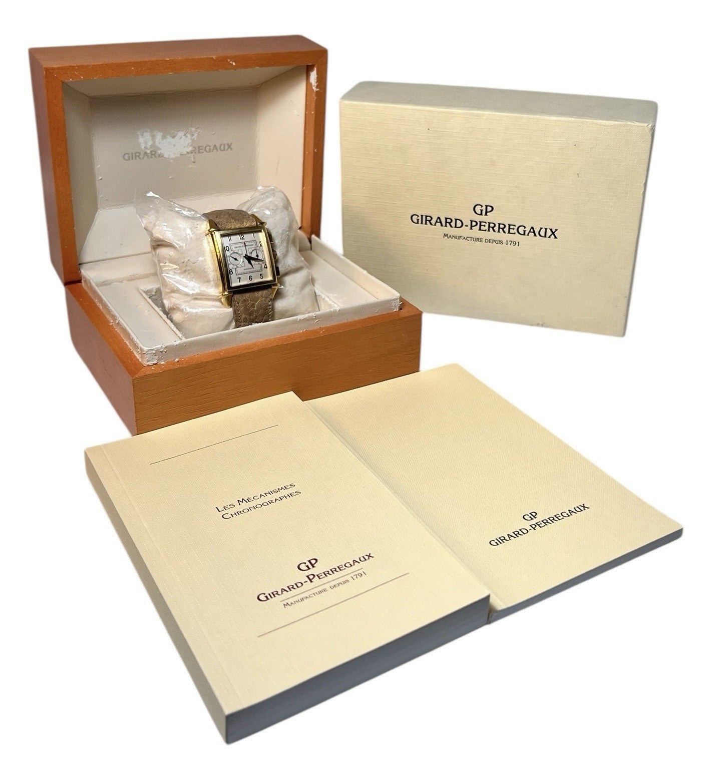 Girard Perregaux Vintage 18k Yellow Gold Silver Dial Automatic Men's Watch 2599