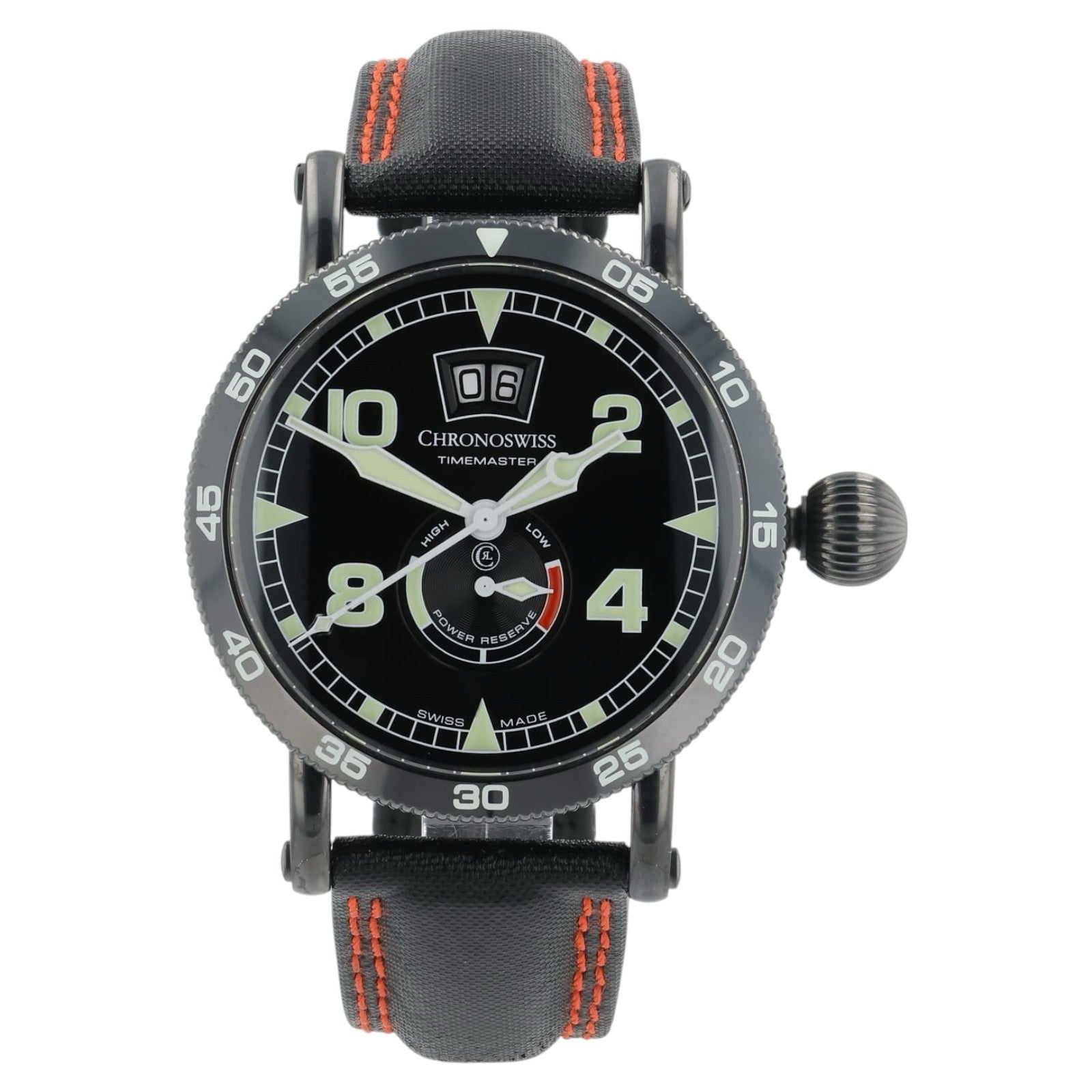 Chronoswiss Timemaster Black Dial Stainless Steel 44mm Automatic Mens CH-3533ST