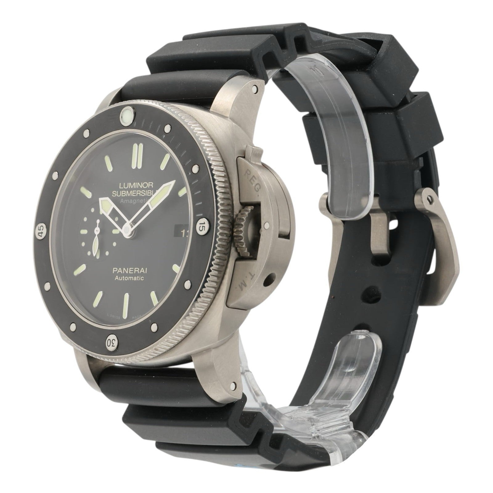 Panerai Luminor Black Dial Titanium 47mm Automatic Movement Mens Watch PAM00389
