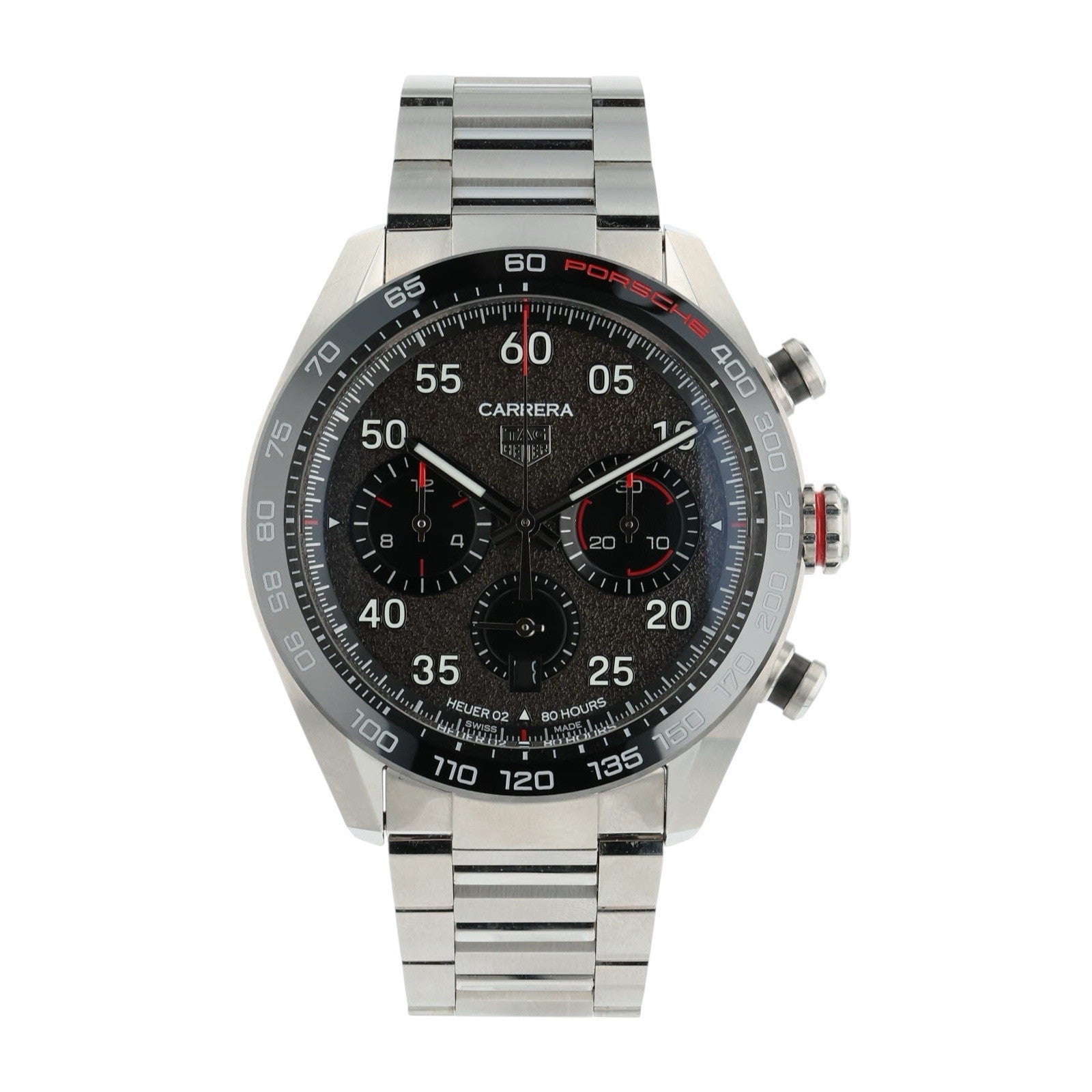 Tag Heuer Carrera Porsche Stainless Steel Grey Dial 44mm Automatic Mens CBN2A1F