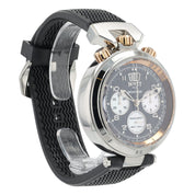 NEW 2025 Bovet Sportster Steel and Gold Black Dial 46mm Auto Men's Watch SP0446