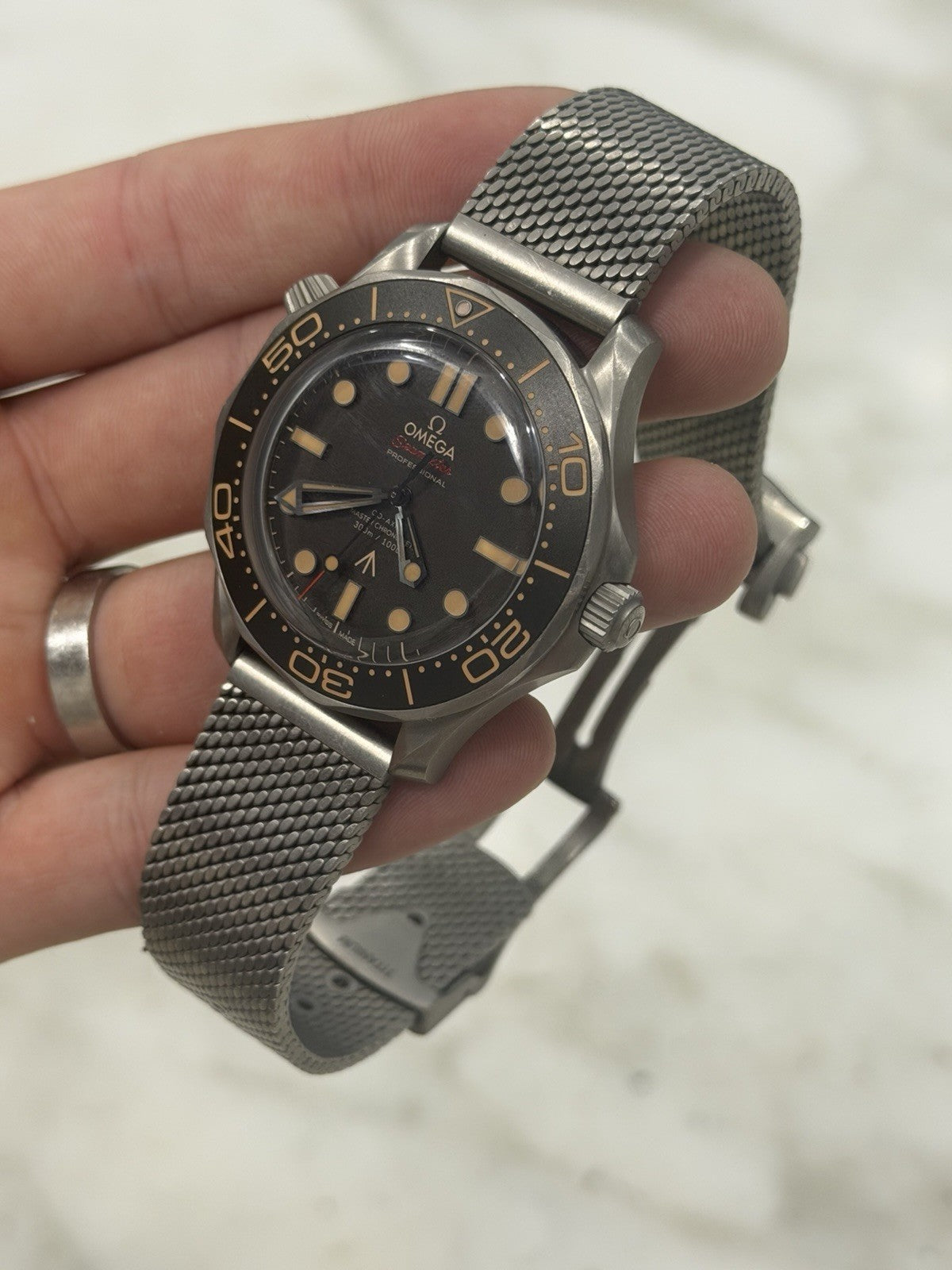 Omega Seamaster Titanium James Bond 007 No Time To Die Watch 210.90.42.20.01.001