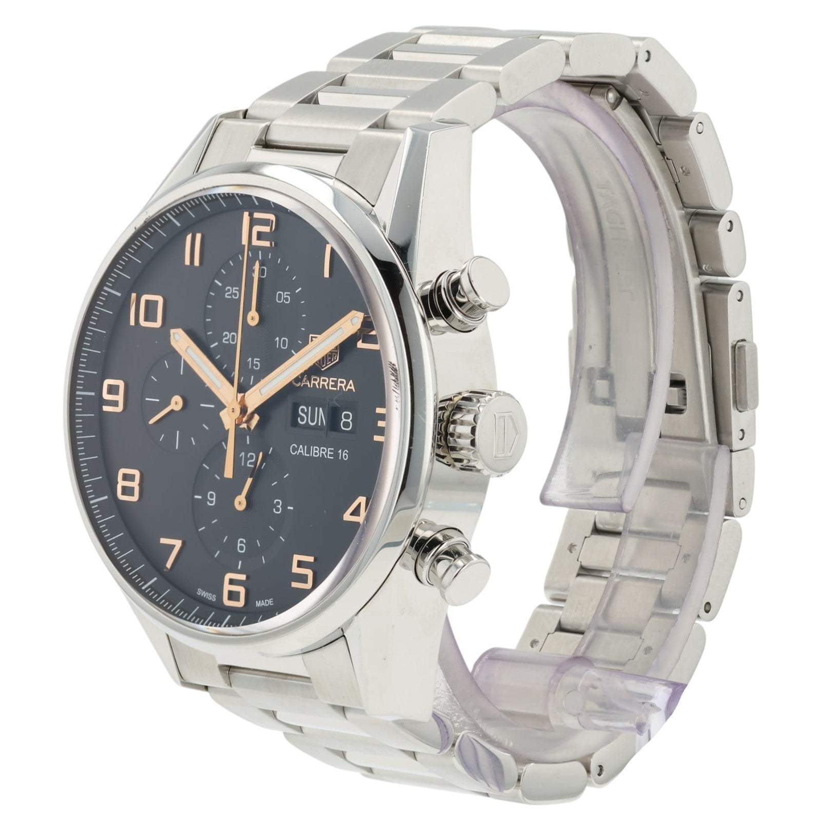 Tag Heuer Carrera Calibre Black Dial Stainless Steel 43mm Automatic Mens CV2A1AB