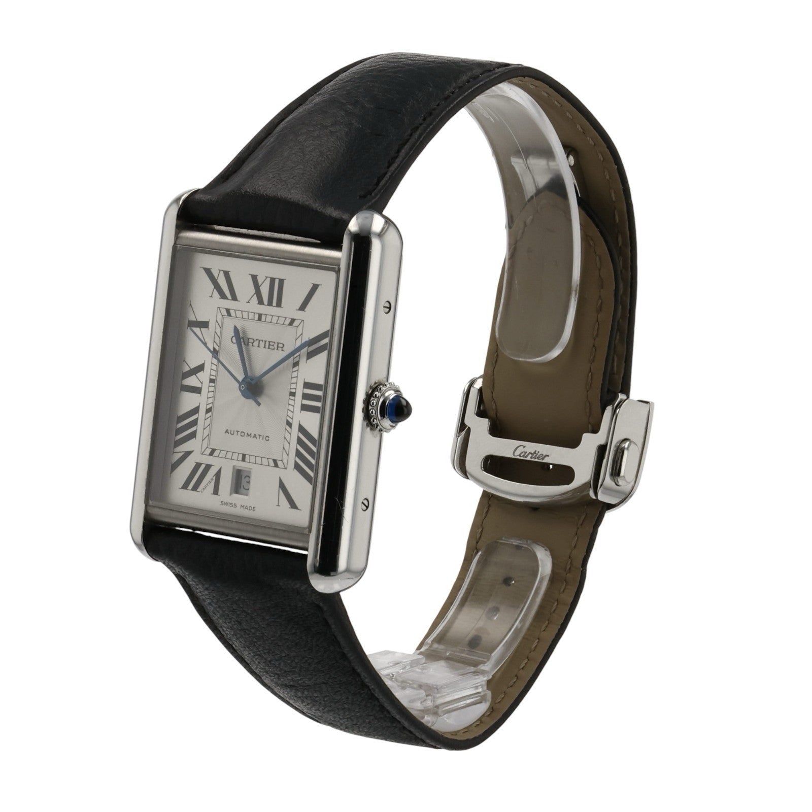 Cartier Tank Stainless Steel Silver Dial 31mm Automatic Men's Watch WSTA0040