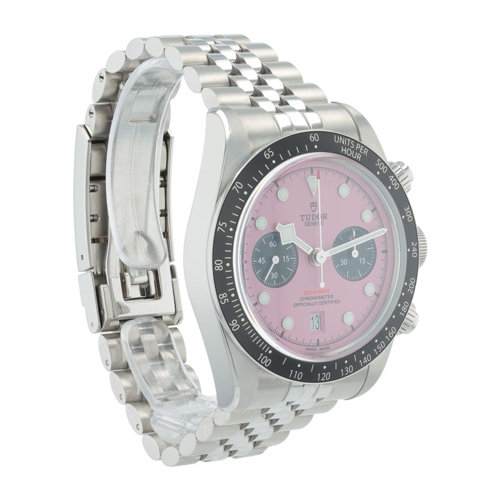Tudor Black Bay Chrono Stainless Steel Pink Dial 41mm Automatic Mens Watch 79360