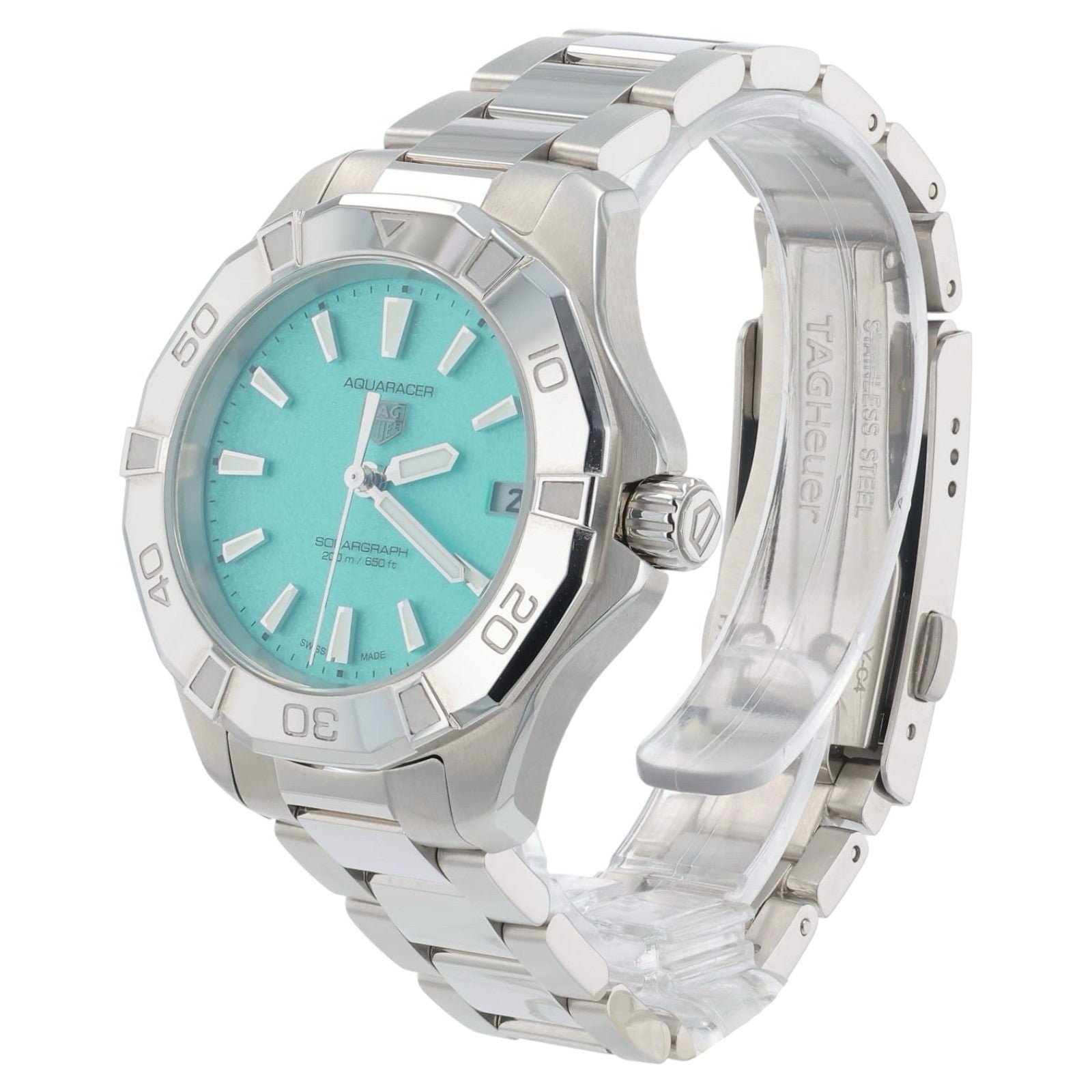 Tag Heuer Aquaracer Stainless Steel Blue Dial 34mm Solar Movement Unisex WBP1315