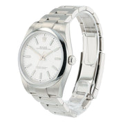 Rolex Oyster Perpetual 39 Stainless Steel White Dial 39mm Automatic Mens 114300