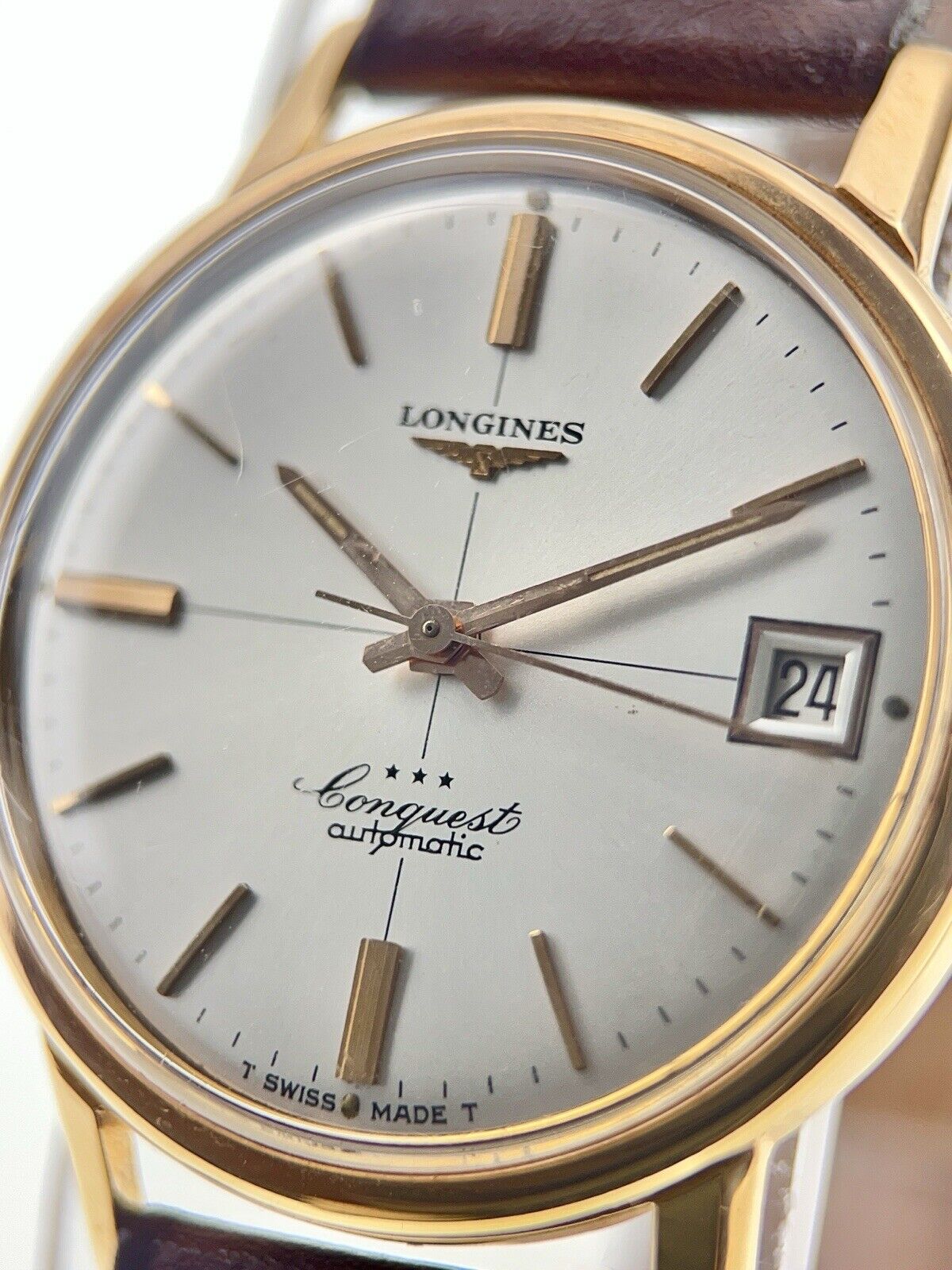 Longines Conquest 18k Rose Gold 35mm Automatic Men’s Watch 9025