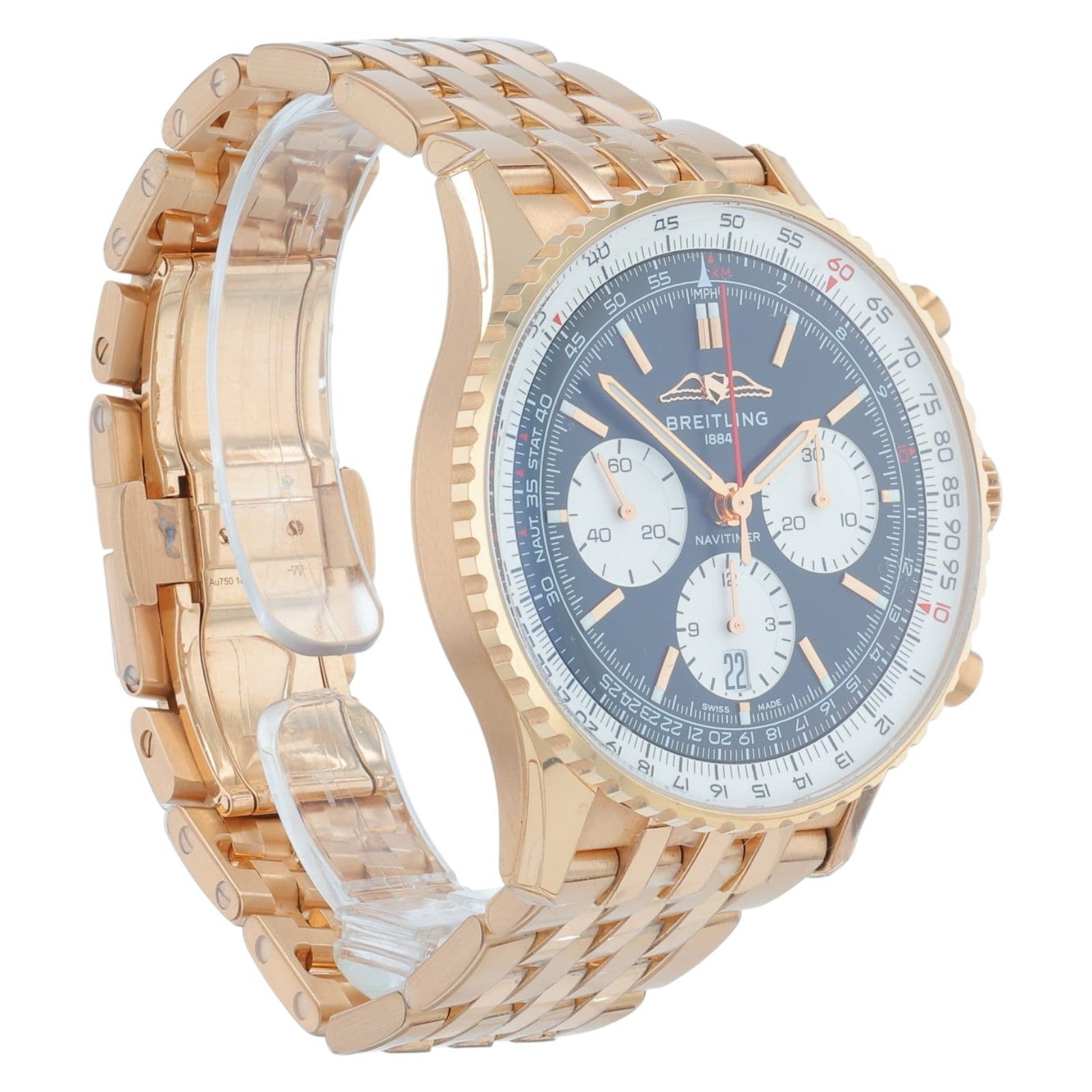 Breitling Navitimer 1 B01 18k Rose Gold Black Dial 43mm Automatic Men’s RB0138