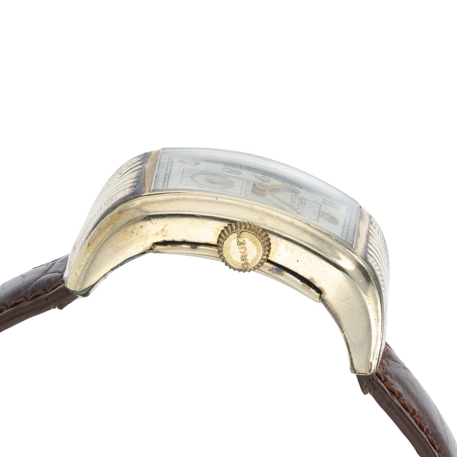 Gruen Curvex Gold Filled Silver Dial 20mm Wind Up Unisex Watch Side Lord Extreme