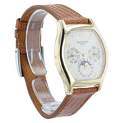 Patek Philippe Perpetual Calendar Silver Dial 18k Yellow Gold 35mm Mens 5040J