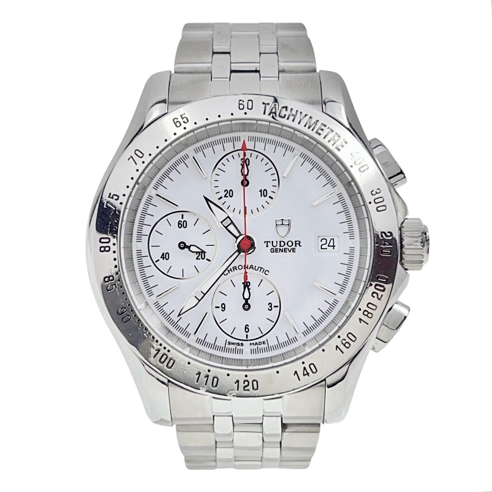 Tudor Chronautic Steel White 41mm Automatic Men’s Watch 79380 - Box/Papers