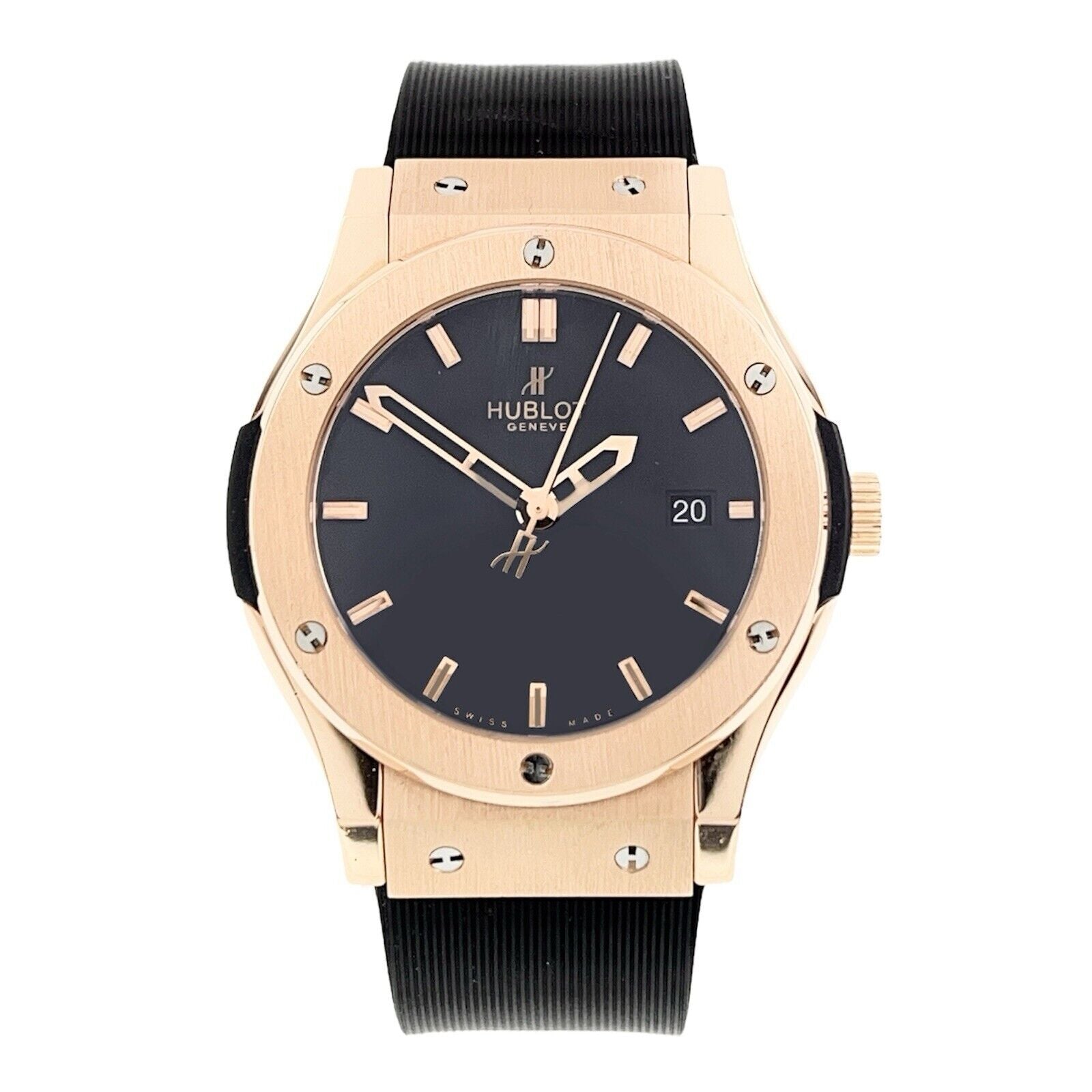 Hublot Classic Fusion 18k Rose Gold Black Dial 42mm Auto Men's 542.PX.1180.RX