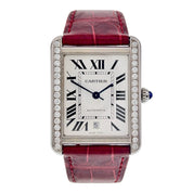 Cartier Tank Solo Steel Silver Dial 31mm Automatic Men's Diamond Watch W5200027